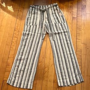 BNWT Gap Linen Cotton Blend Wide Leg Mid Rise Pants Size 4
